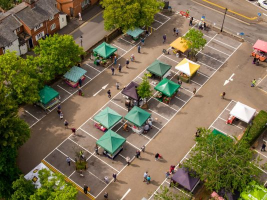 Aerial view of Farmers' market