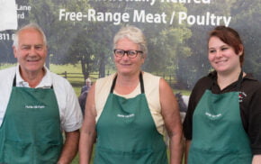 Three stall holders at the Farnham Farmers' Market