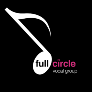 Full Circle Choir logo consisting or a white musical note on a black background