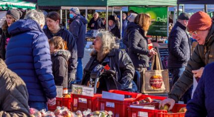 Apple stall at the farmers' market