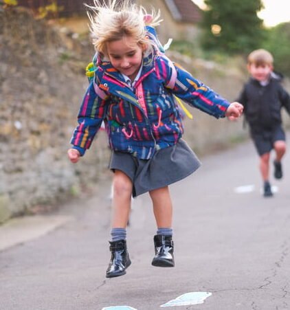 Young girl jumping