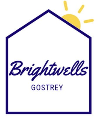 Brightwells_Gostrey_Logo featuring the outline of a house with the sun behind it