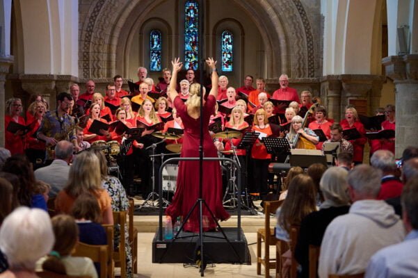 Luminosa choir performing Zimbe! and other African inspired music at St Peter's Church in Petersfield