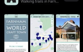 Screen shot of a walking app