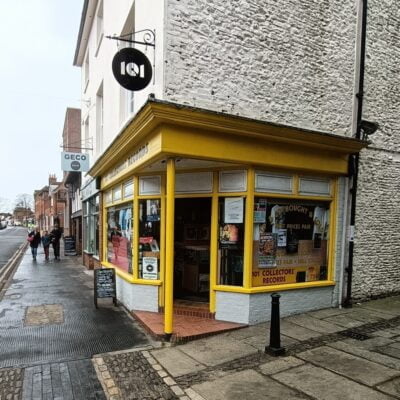 Outside view of a shop entrance.