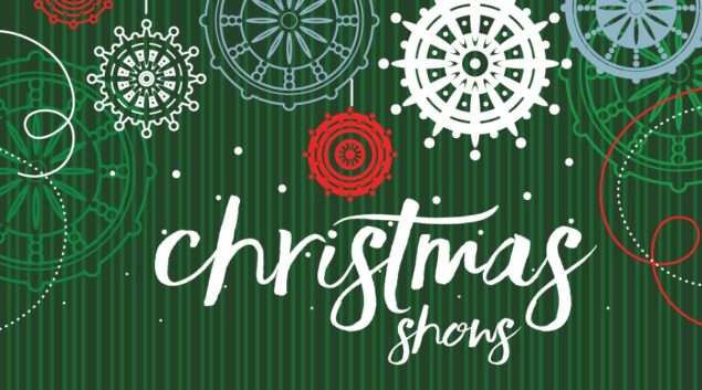 Christmas show header featuring multiple snow flakes
