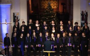 Choir of young people in a church.