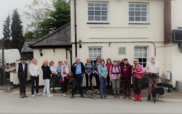 Group of people ready to walk to Waverley Abbey as part of the walking festival
