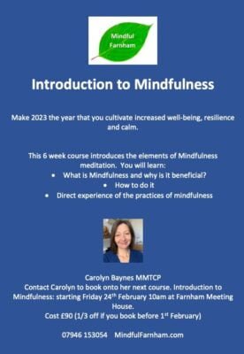 Poster advertising mindfulness event