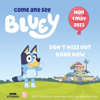 A poster advertising the Bluey event