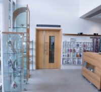 A photo showing inside the Crafts Study Centre based at the UCA, Farnham, showing different craft items