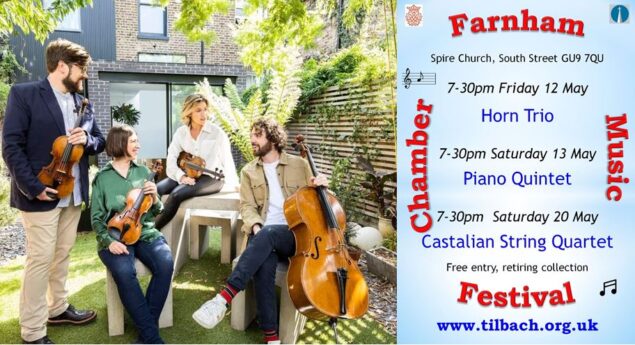 Farnham Chamber Music Festival poster featuring four musicians