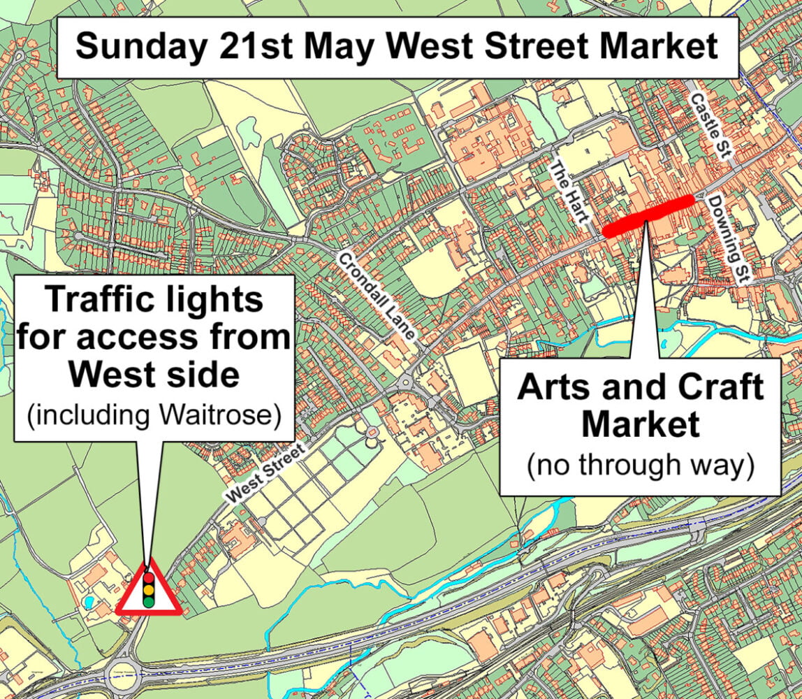 map of Farnham town centre
