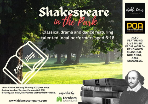 Shakespeare in the park event poster