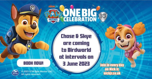 Paw Patrol event poster featuring illustrations of two of the characters
