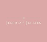 Jessica's jellies logo - white writing on a pink background