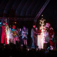 People on stage at Christmas lights switch-on