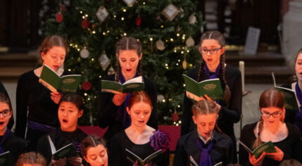 Choir singing in a church.