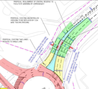 A plan showing details about proposed roadworks.
