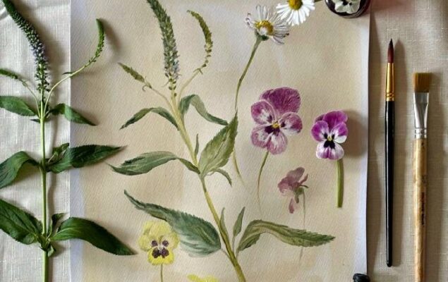Painting of flowers.