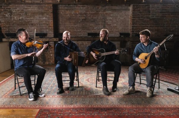 A band playing musical instruments.
