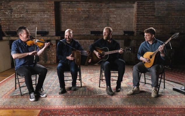 A band playing musical instruments.