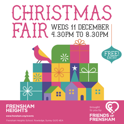 Frensham Heights Christmas Fair event poster
