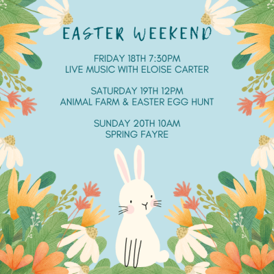 Poster advertising Easter weekend entertainment