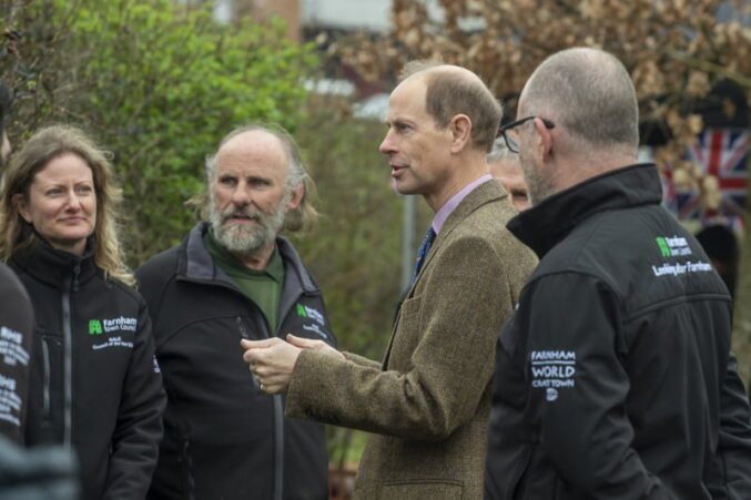 HRH The Duke of Edinburgh talking to a small group of people