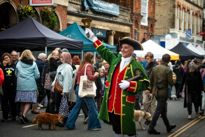 Town crier making an announcement