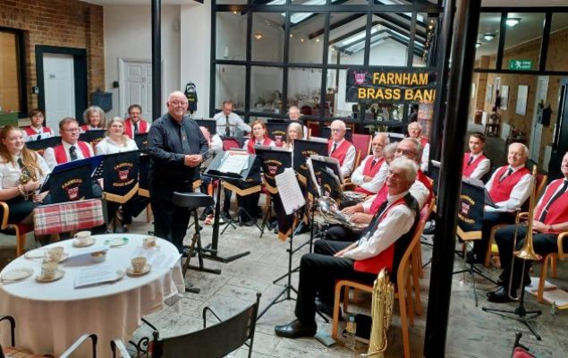 Orchestra playing music.