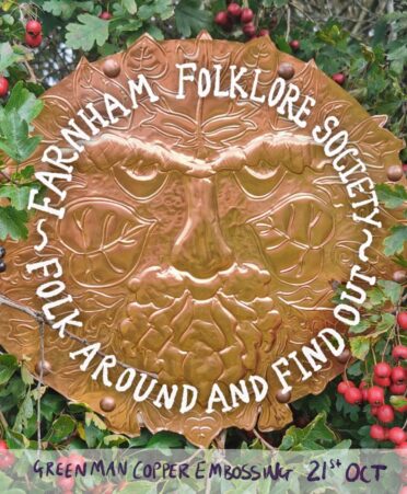 Green Man copper embossing with Thirzah Bragg