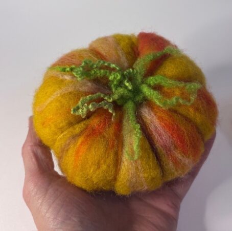 Needle Felted 3D Pumpkins