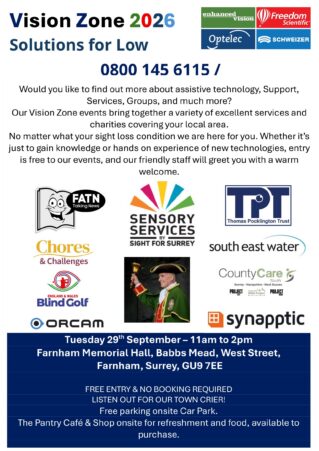 VISION ZONE FARNHAM SUPPORTING SIGHT LOSS