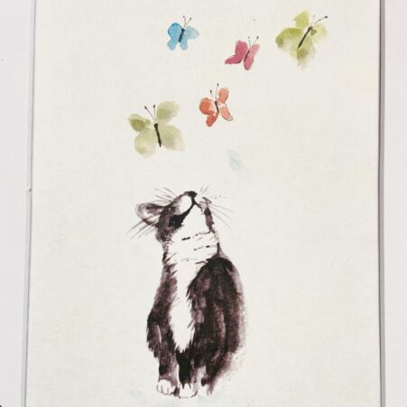 Whimsical Watercolour Cat